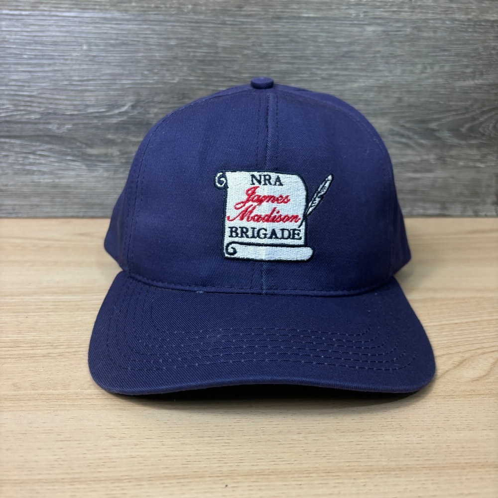 Vintage‎ NRA Brigade Hat Cap Snapback Blue James Madison Adjustable USA Made